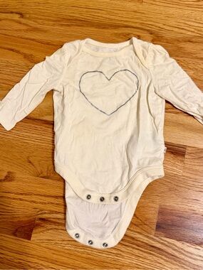 GAP First Favorites Organic Cotton, Cream Long-Sleeve Baby Onesie